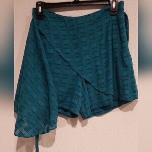 Elevenses teal wrap short, size 2